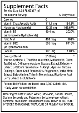 Eternal Energy Shot Ingredients